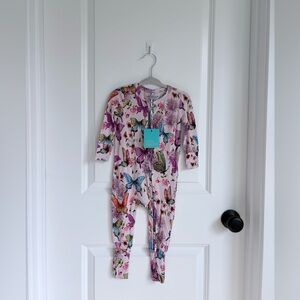 🦋Posh Peanut Bamboo Convertible One Piece Zippy in Watercolor Butterfly NWT
